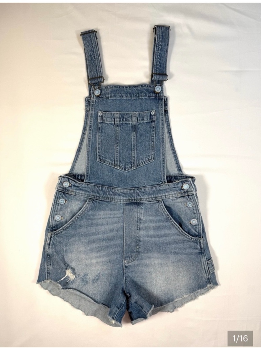 Pilcro anthologie Blue Denim cut off short overalls